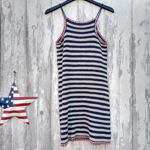 Lovestitch knit dress, red white & blue